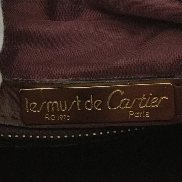 Vintage Must de Cartier 1975 Leather Boston Travel Hand Bag Bordeaux/3AD2295 - Picture 9 of 9